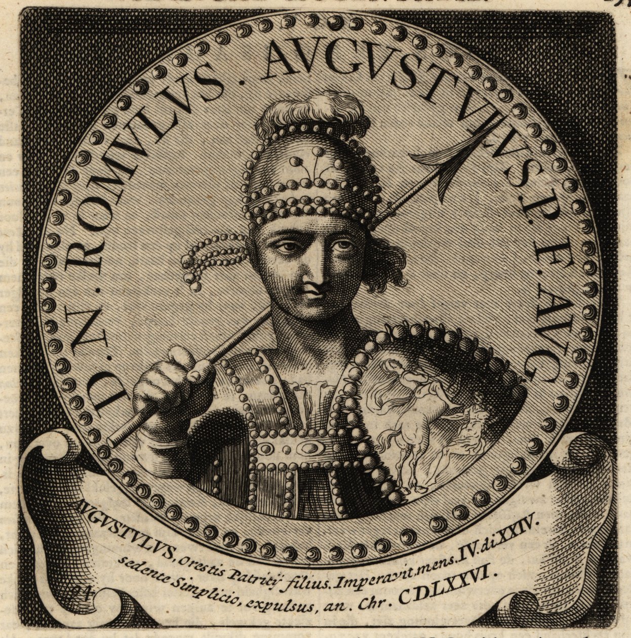 Romulus Augustulus római császár portréja. alkotó: Netherlandish School