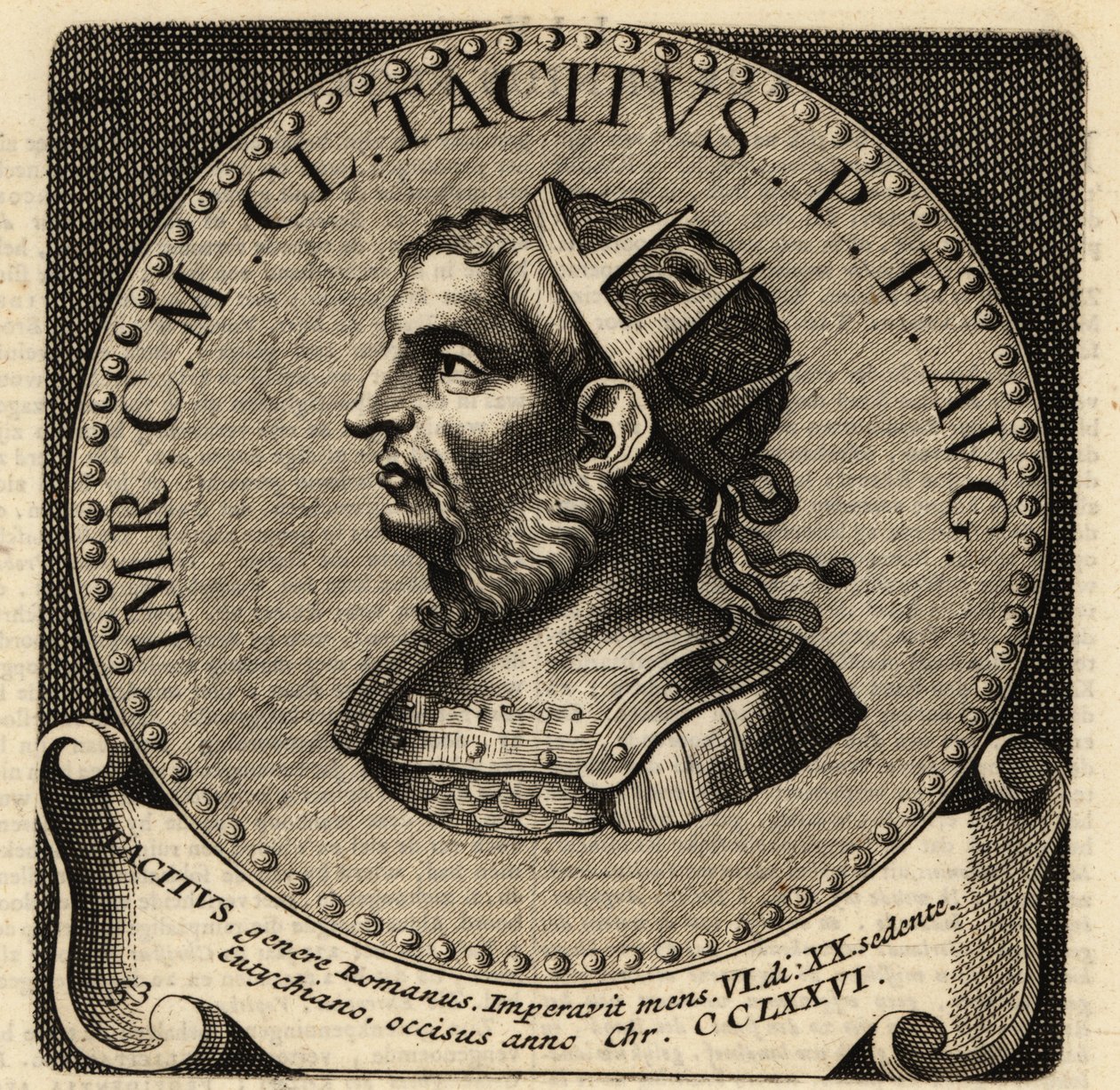 Tacitus római császár portréja. alkotó: Netherlandish School