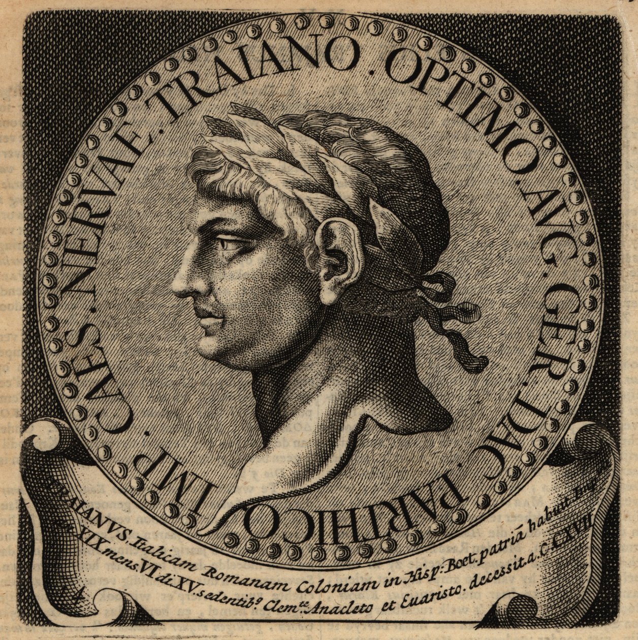 Traianus római császár portréja. alkotó: Netherlandish School