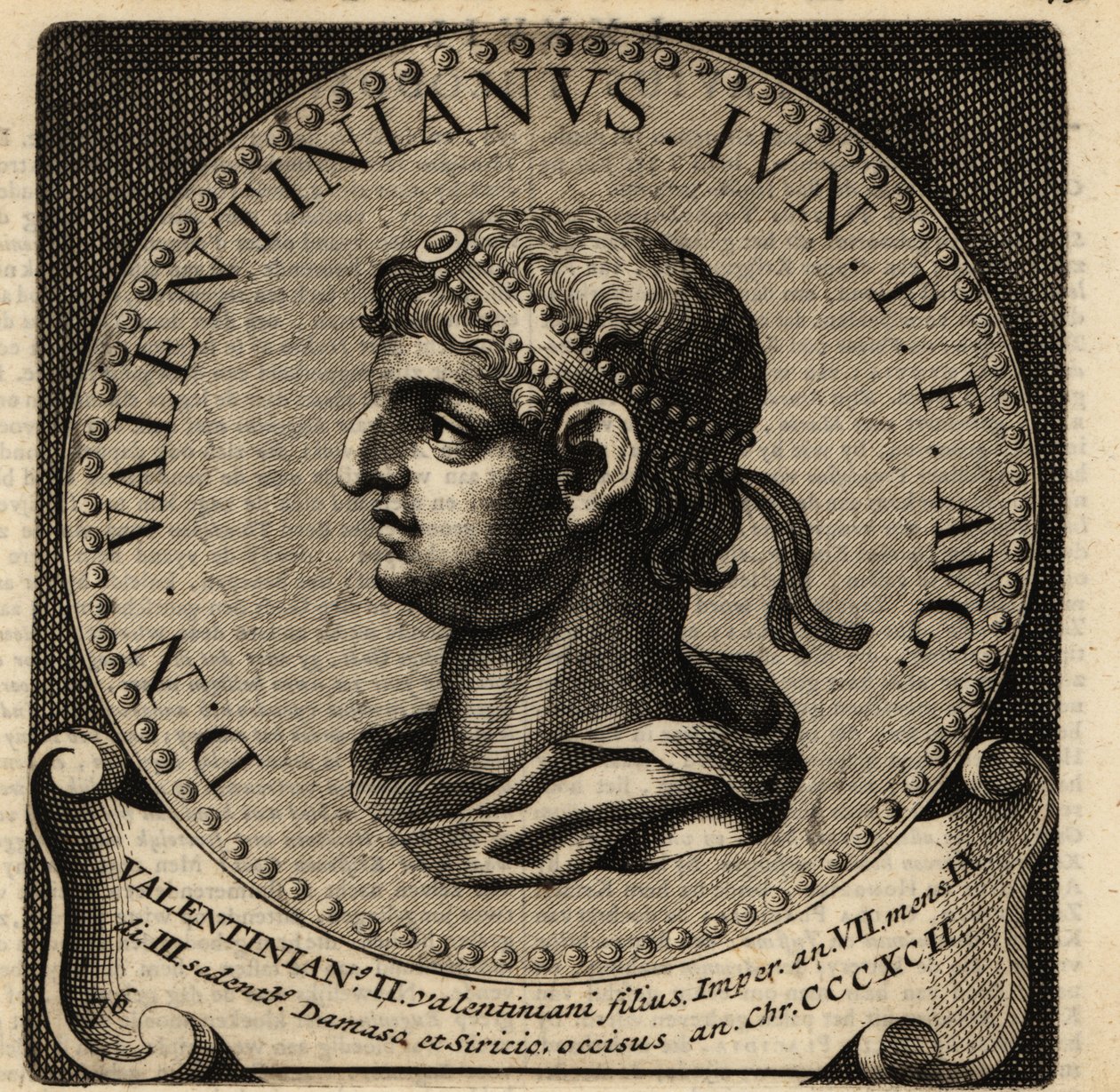 II. Valentinianus római császár portréja. alkotó: Netherlandish School