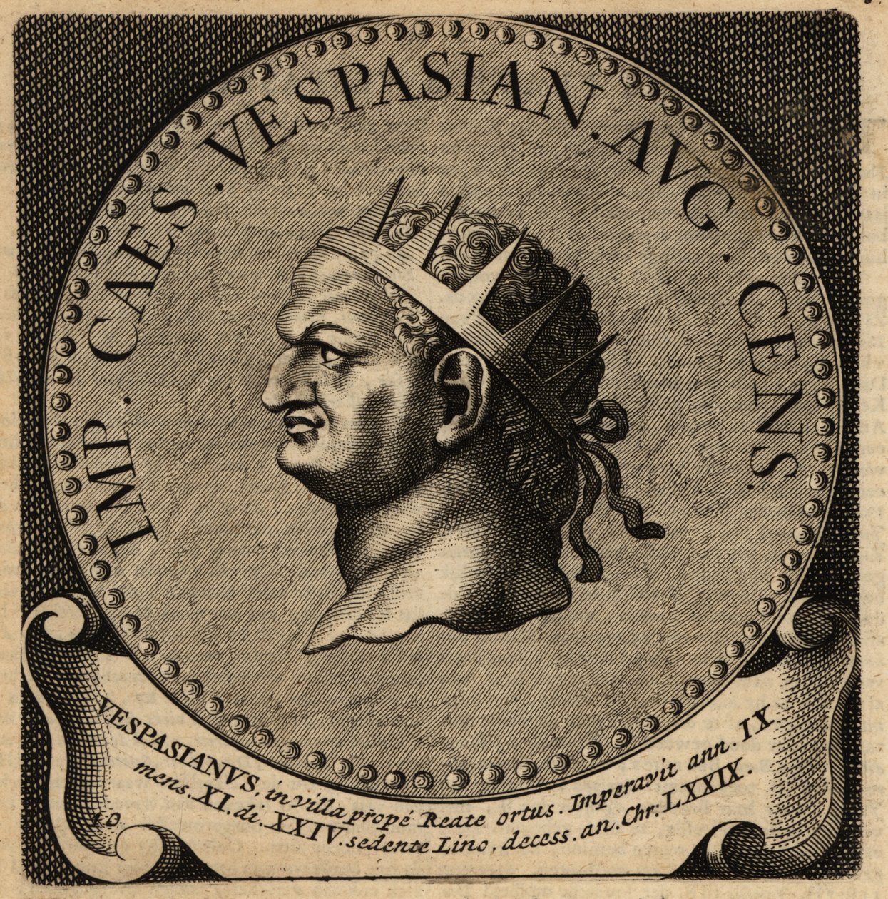 Vespasianus római császár portréja. alkotó: Netherlandish School