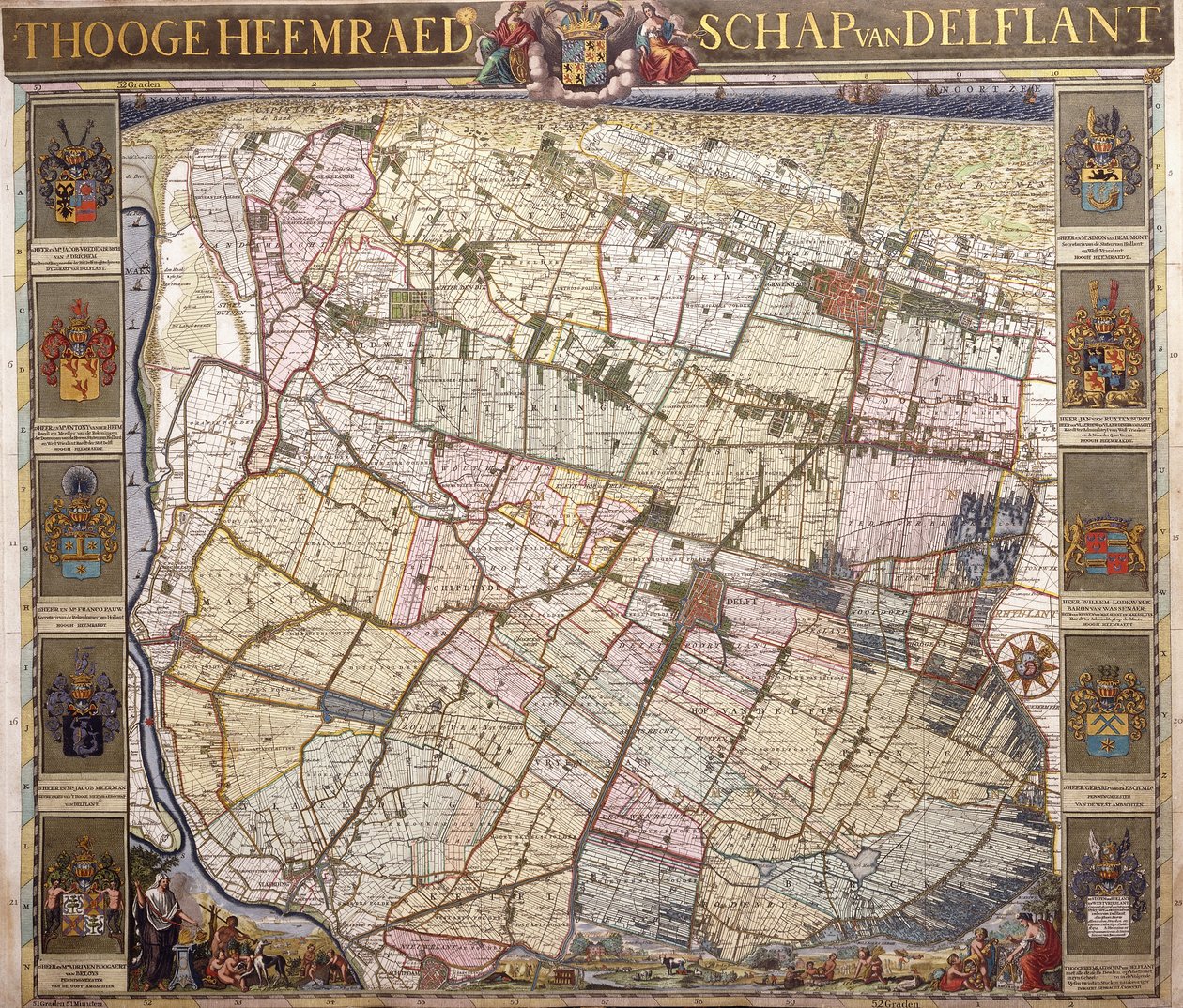 Delftland falitérképe, 1712 alkotó: Netherlandish School