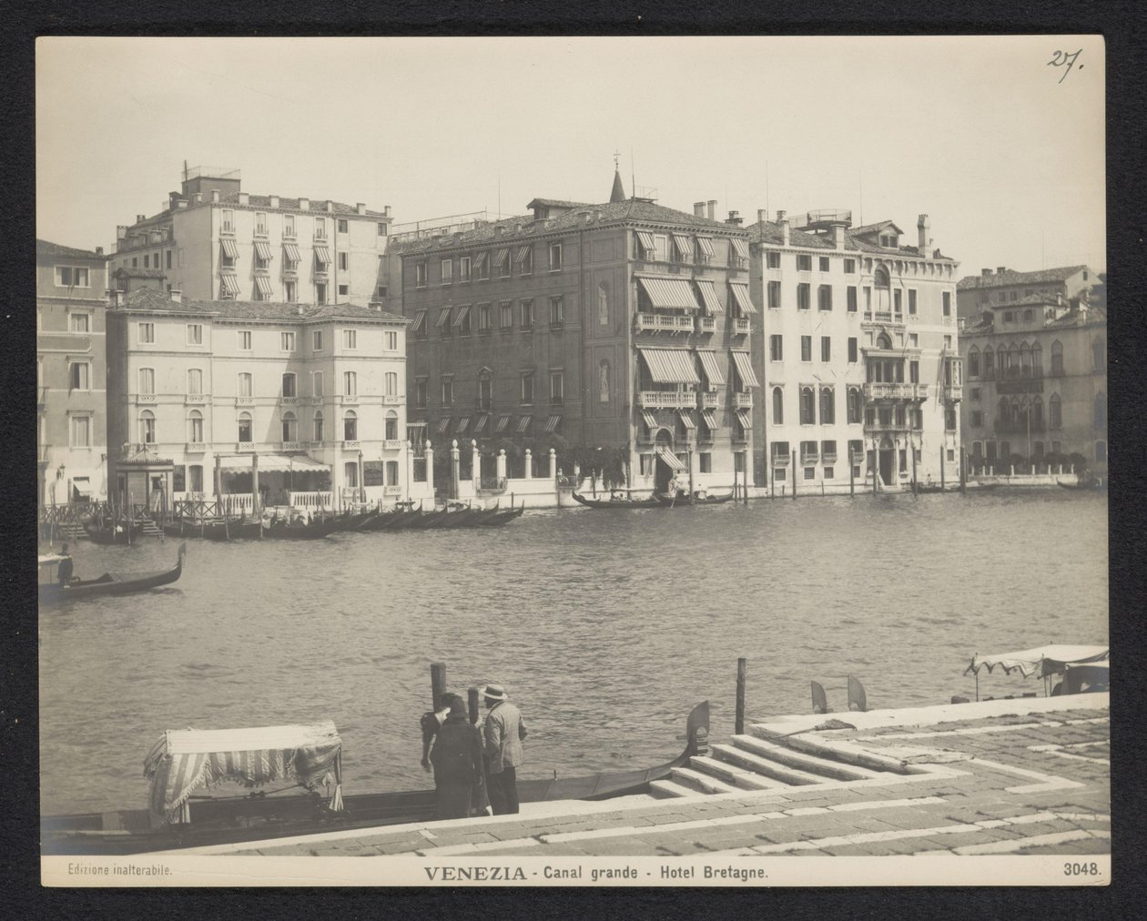 A Hotel Bretagne külseje Velencében Velence - Canal Grande - Hotel Bretagne (cím a tárgyon) alkotó: Neue Photographische Gesellschaft