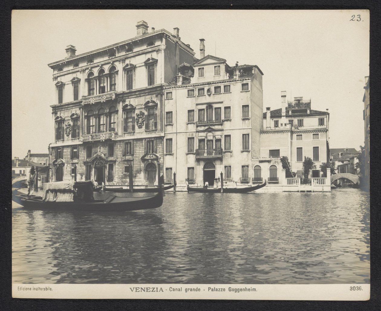 A velencei Palazzo Guggenheim külseje Velence – Canal Grande – Palazzo Guggenheim (cím a tárgyon) alkotó: Neue Photographische Gesellschaft