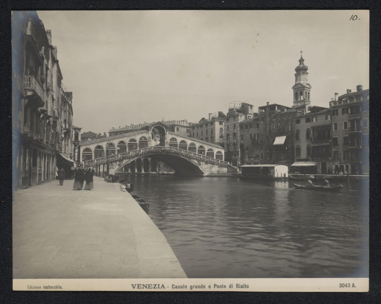 Kilátás a velencei Rialto-hídra Velence – Canale grande e Ponte di Rialto (cím a tárgyon) alkotó: Neue Photographische Gesellschaft
