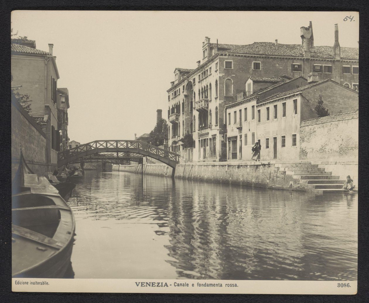 Kilátás a velencei Fondamenta Rossa-ra Velence – Canale e fondamenta rossa (cím a tárgyon) alkotó: Neue Photographische Gesellschaft