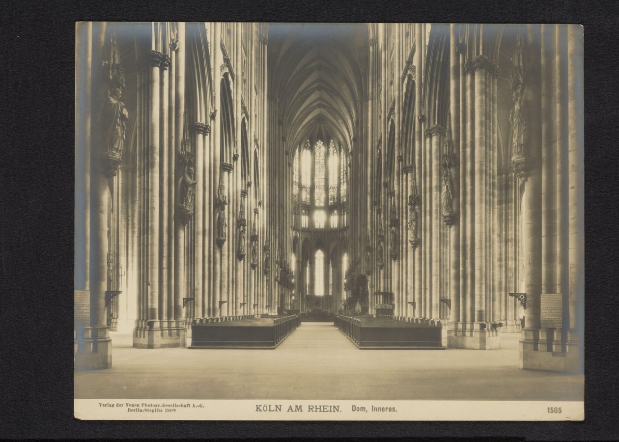 A kölni dóm belseje Köln am Rhein. Dom, Inneres (cím a tárgyon) alkotó: Neue Photographische Gesellschaft