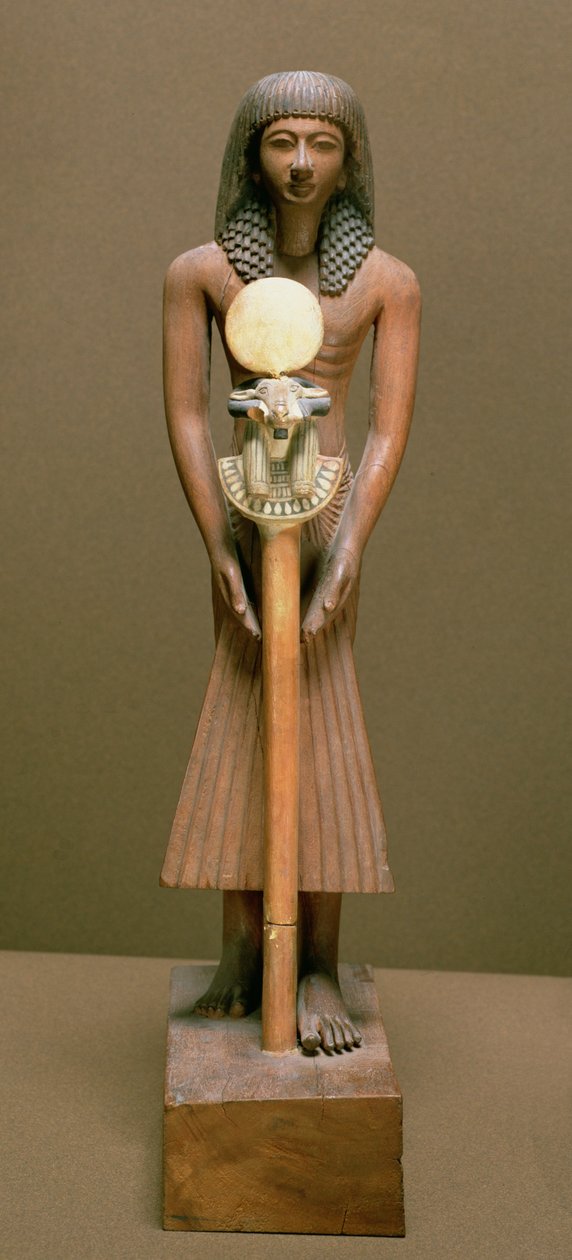 Szabványtartó kosfejű etalonnal (cariob fa) alkotó: New Kingdom Egyptian