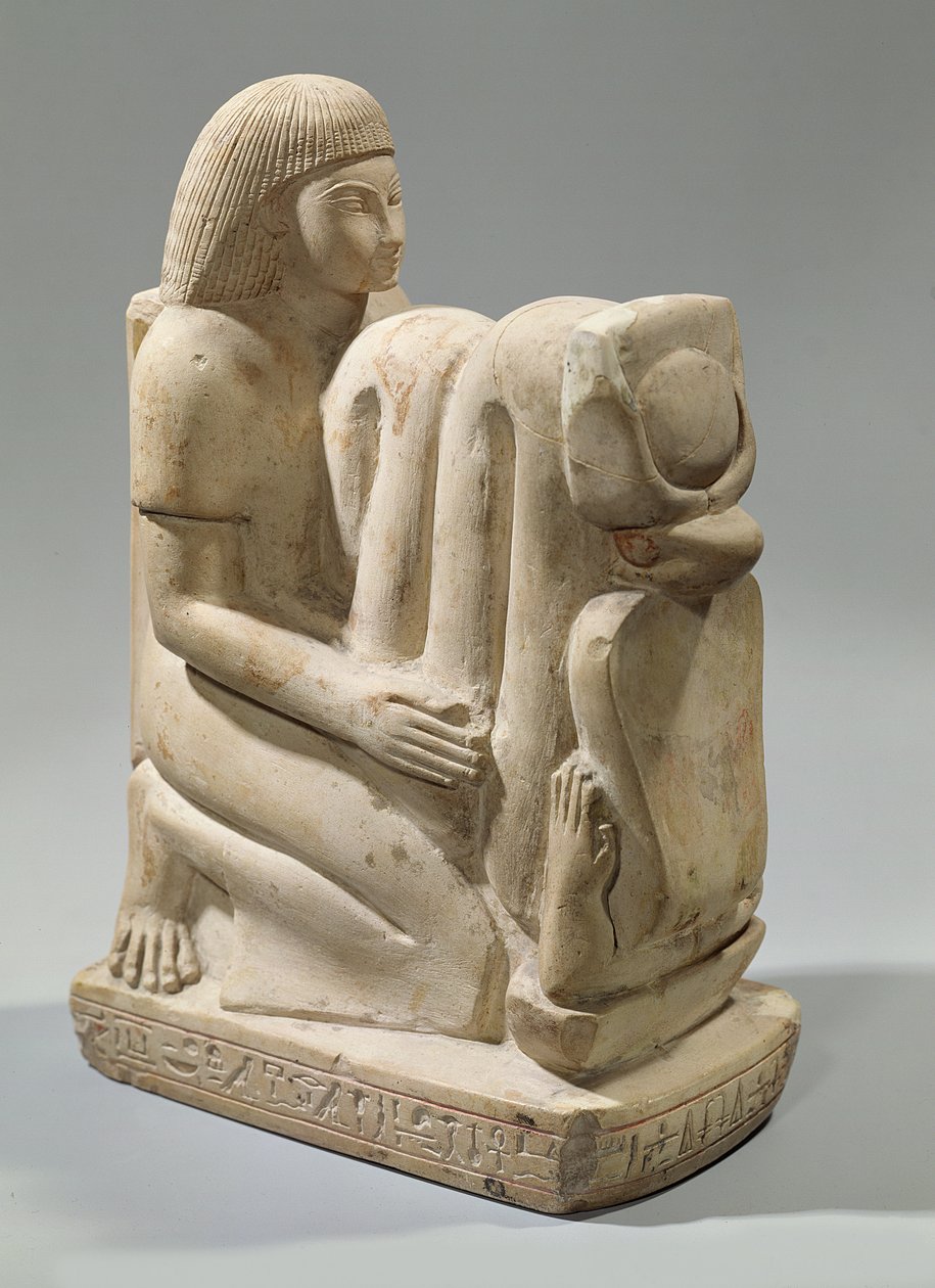 Setau szobra, amely bemutatja Nekhbet kobra istennőt (mészkő) alkotó: New Kingdom Egyptian