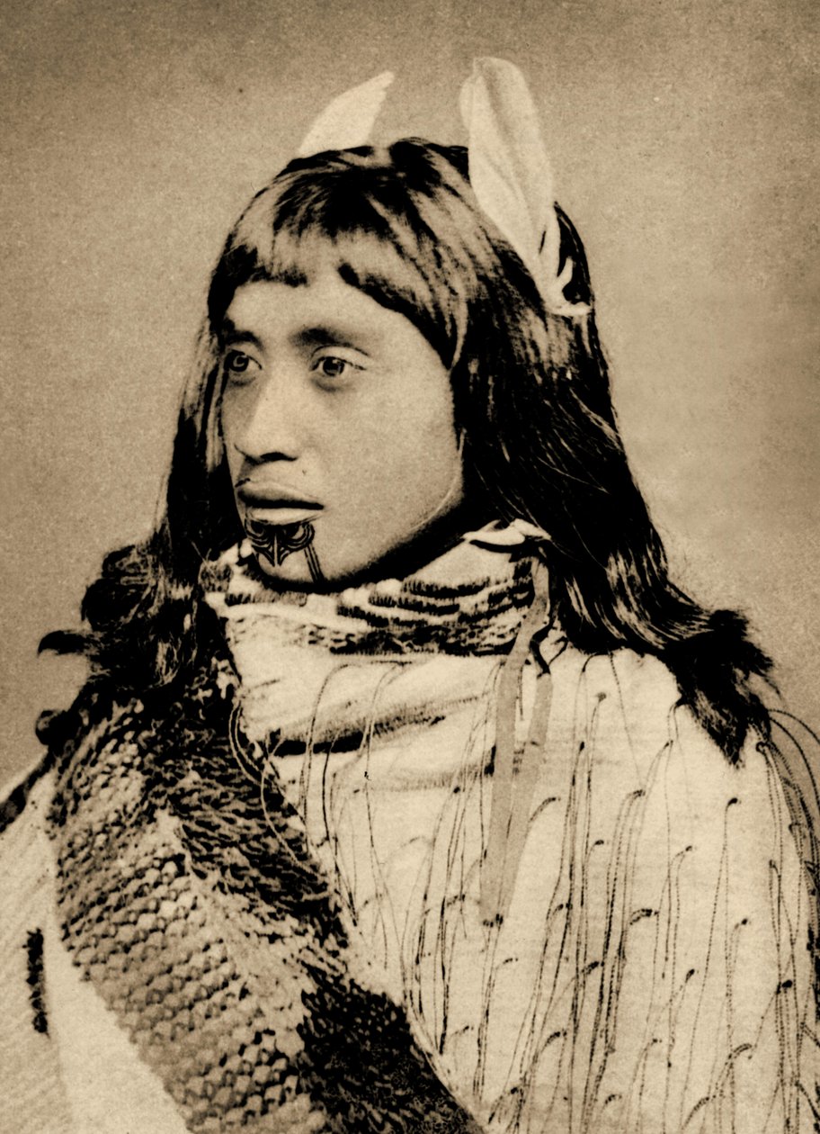 Maori lány moko állal alkotó: New Zealander Photographer