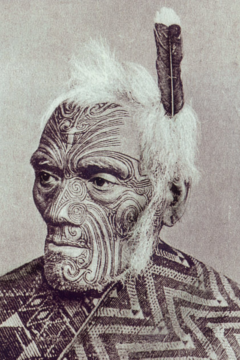 Maori harcos moko arccal alkotó: New Zealander Photographer