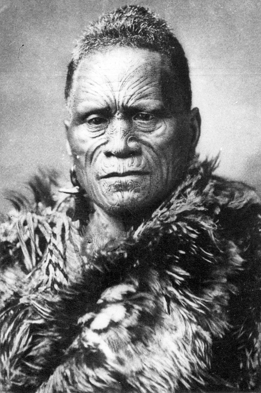 Egy maori férfi portréja, 1880 előtt alkotó: New Zealander Photographer