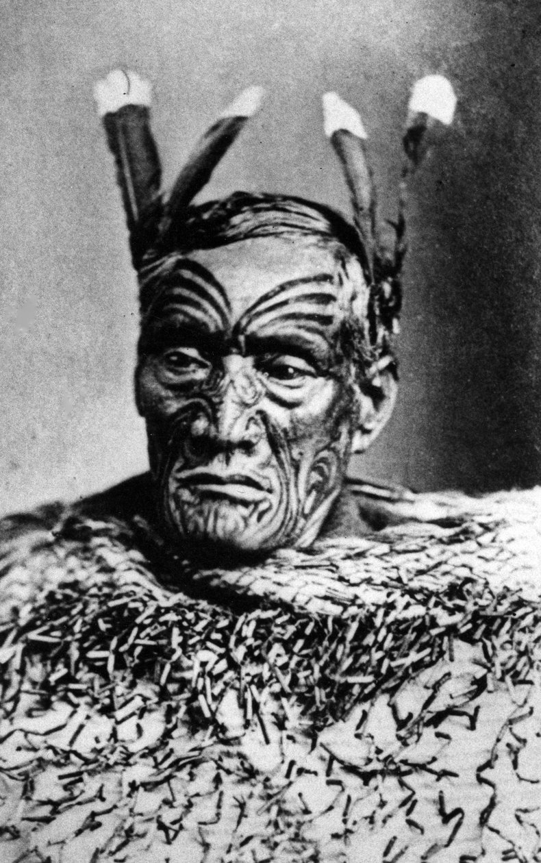 Egy maori férfi portréja, 1880 előtt alkotó: New Zealander Photographer