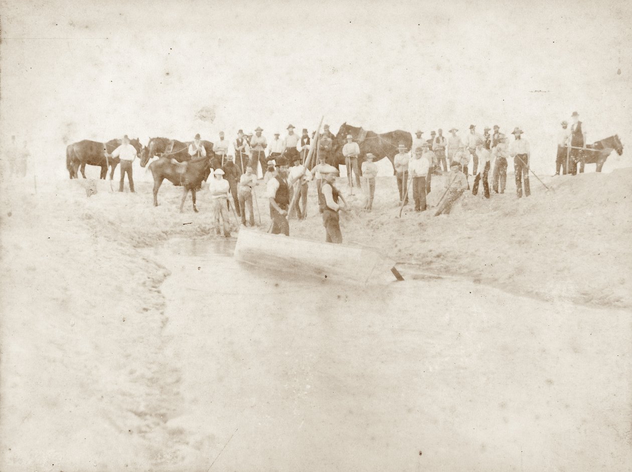 Waipu folyótorkolatának megnyitása, az 1880-as évek vége (szépia fotó) alkotó: New Zealander Photographer
