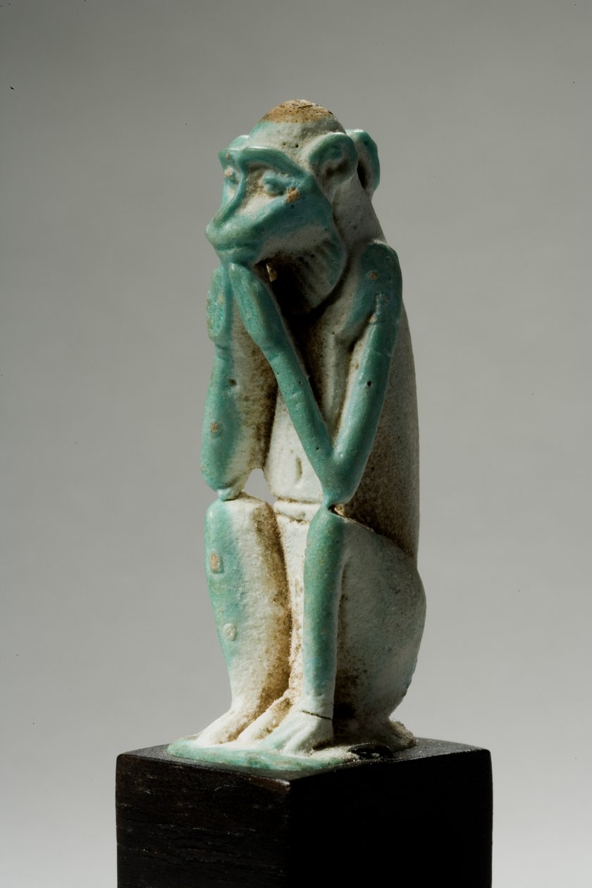 Majom amulettje, 18-19. dinasztia, ie 1540-1186 (fajansz) (lásd még: 270368) alkotó: New Kingdom Egyptian