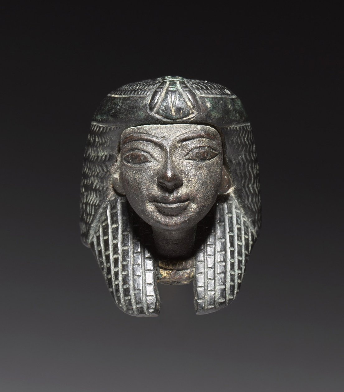Bronz hegy egy "Shawabty-kötegből": Fej, a 18.-19. dinasztia vége, ie 1336-1256 körül alkotó: New Kingdom Egyptian