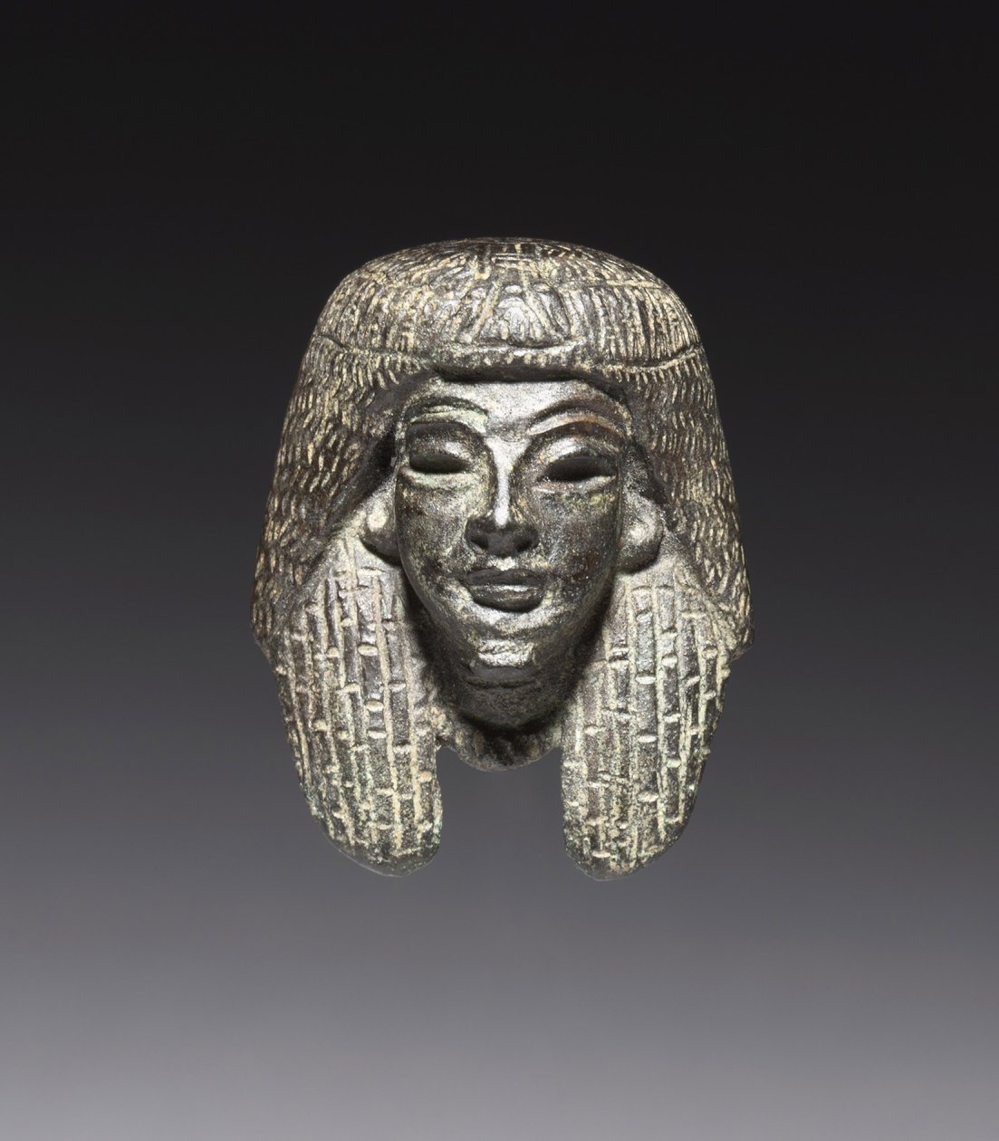 Bronz tartó egy "Shawabty-kötegből": Fej, a 18. végétől a 19. dinasztia elejéig, ie 1336-1256 körül alkotó: New Kingdom Egyptian