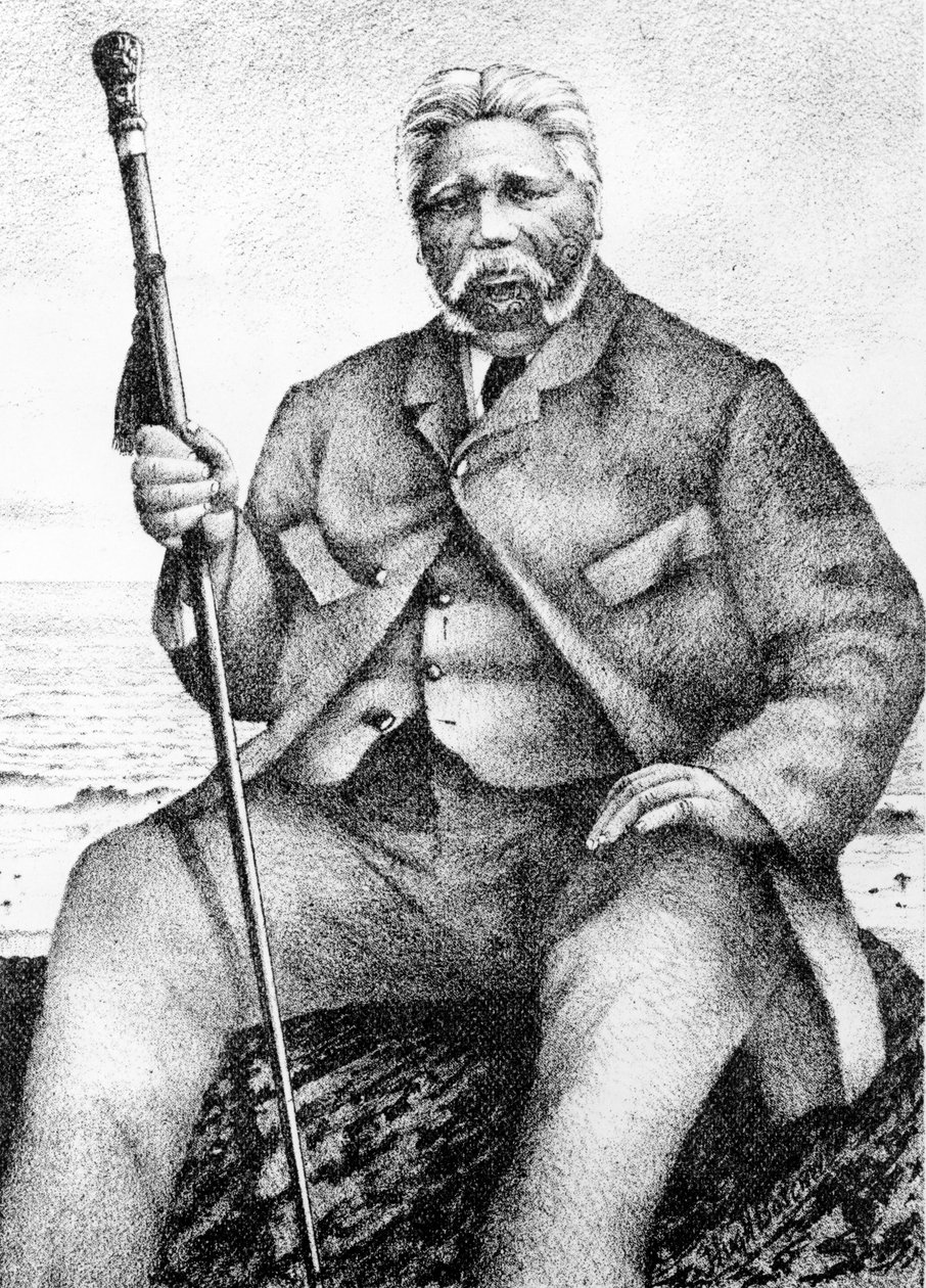 Reihana Waha-nui, illusztráció John White „A maorik ókori története” című művéből, 1897 alkotó: New Zealand School