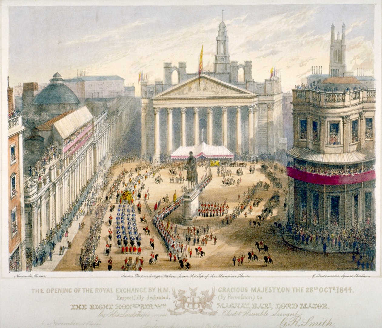 A Royal Exchange megnyitása, City of London, 1844. alkotó: Newcombe