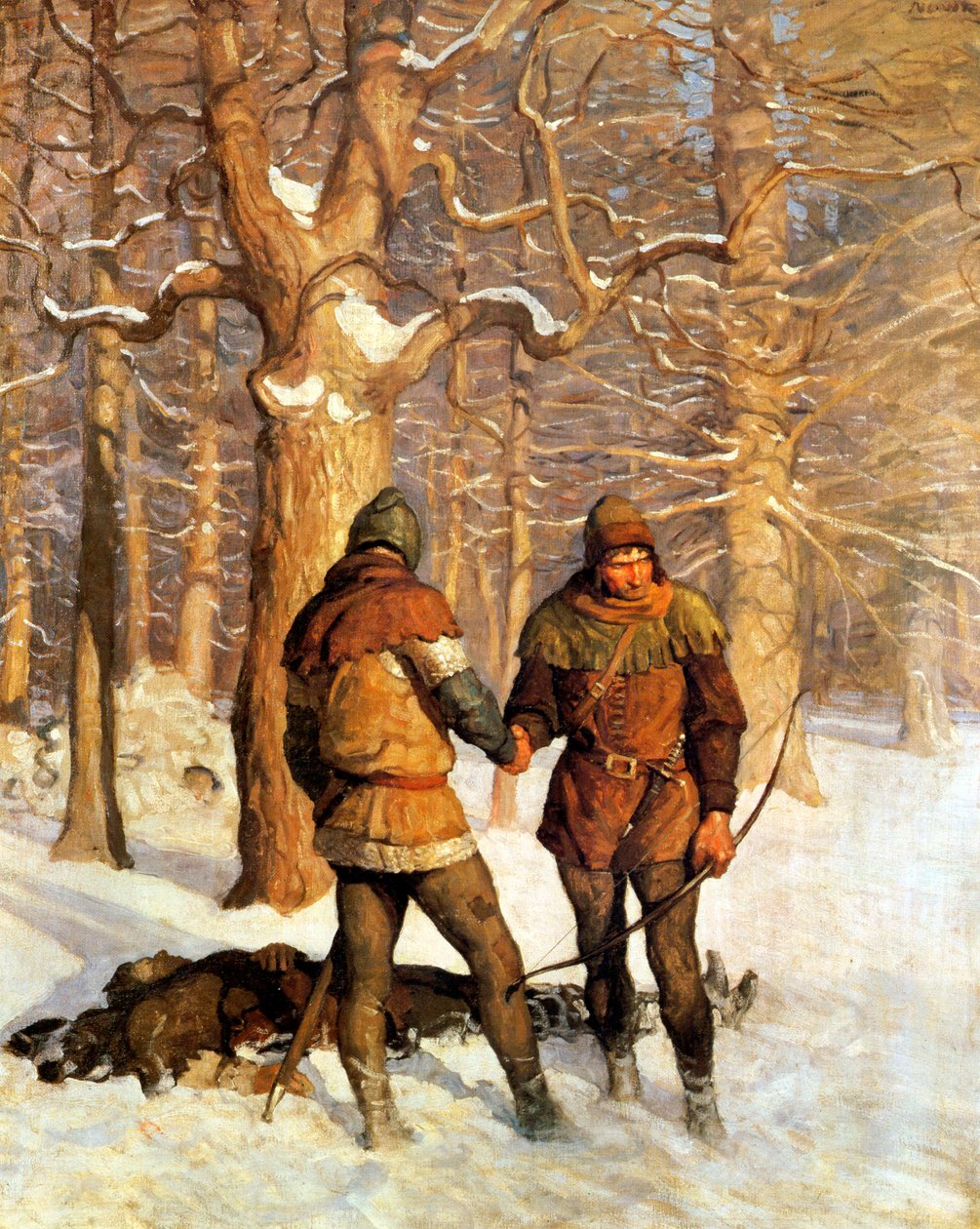 Illusztráció: "The Black Arrow", Robert Louis Stevenson, 1916 alkotó: Newell Convers Wyeth