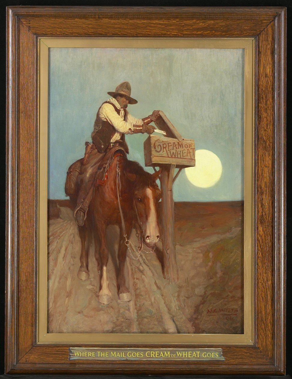 Vidéki kézbesítés (Ahová a posta megy, oda megy a búzakrém), 1906 alkotó: Newell Convers Wyeth