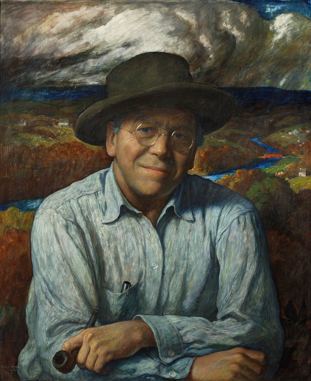 Önarckép, 1940 (tempera a gesztusos panelen) alkotó: Newell Convers Wyeth