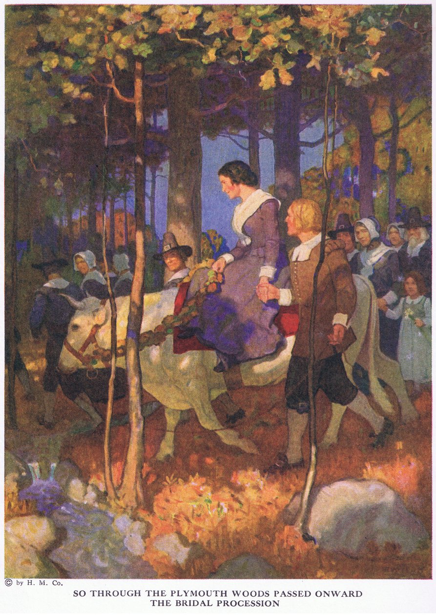 Így a plymouthi erdőn keresztül haladt tovább a menyasszonyi körmenet alkotó: Newell Convers Wyeth
