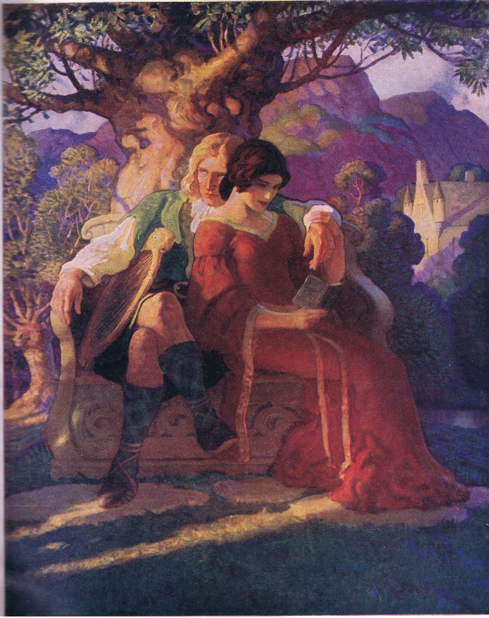 Wallace és Marion, a The Scottish Chiefs-ből, Charles Schribner fiai, 1930 alkotó: Newell Convers Wyeth