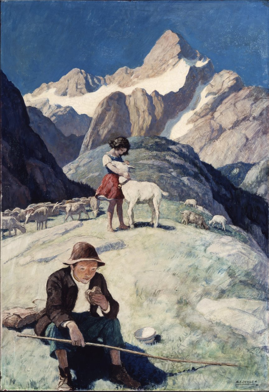 Heidi, 1940 (olaj a reneszánsz panelen) alkotó: Newell Convers Wyeth