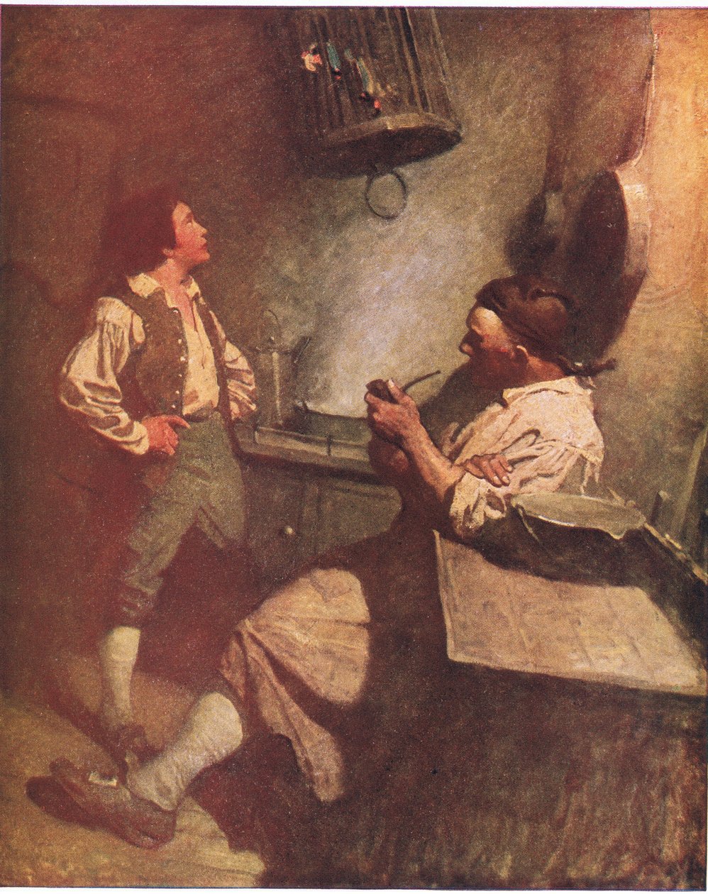 Long John Silver és Hawkins: Számomra kedves volt, és mindig örült, hogy láthatott a konyhában alkotó: Newell Convers Wyeth