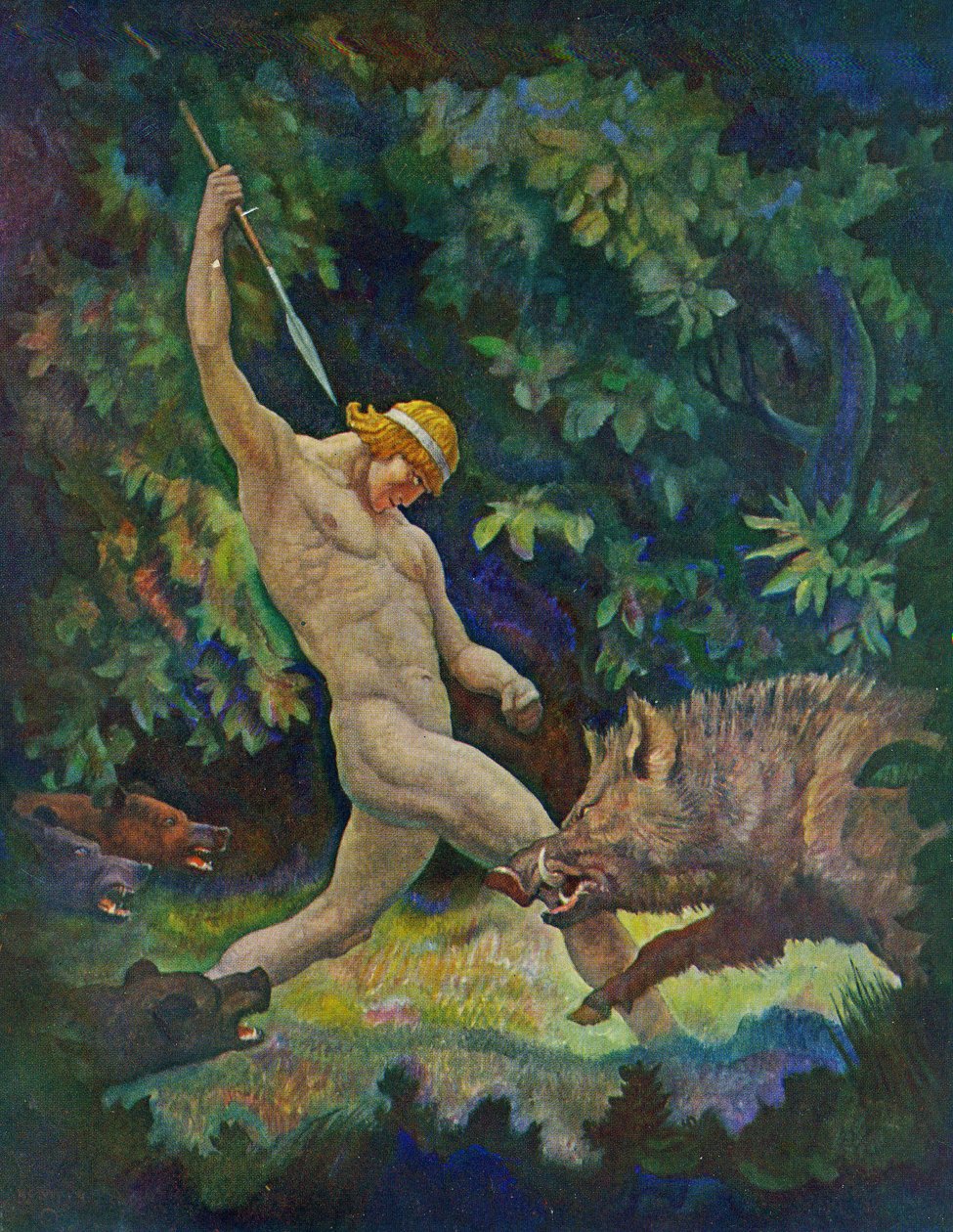 A vaddisznóvadászat, 1929 alkotó: Newell Convers Wyeth