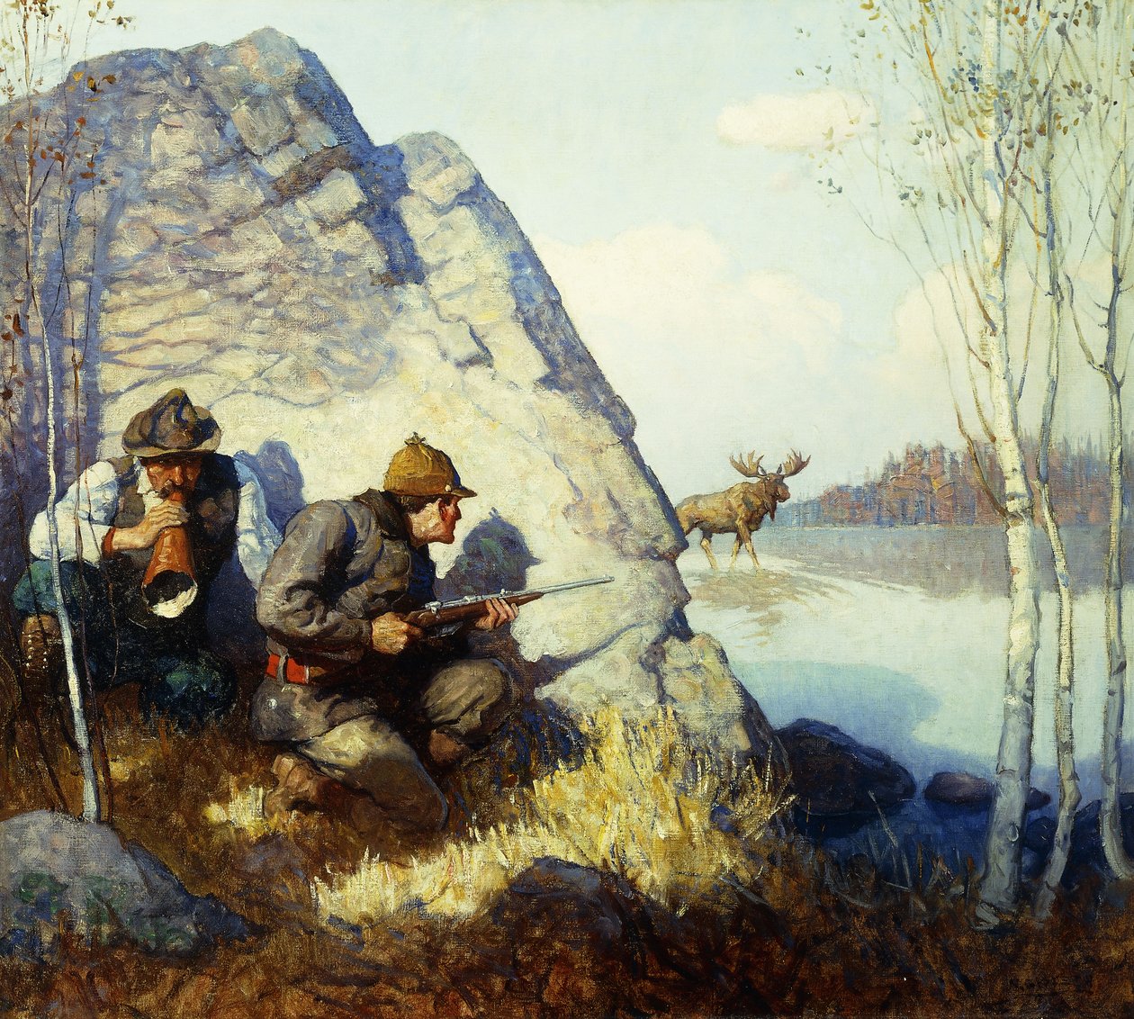 A jávorszarvas hívás alkotó: Newell Convers Wyeth