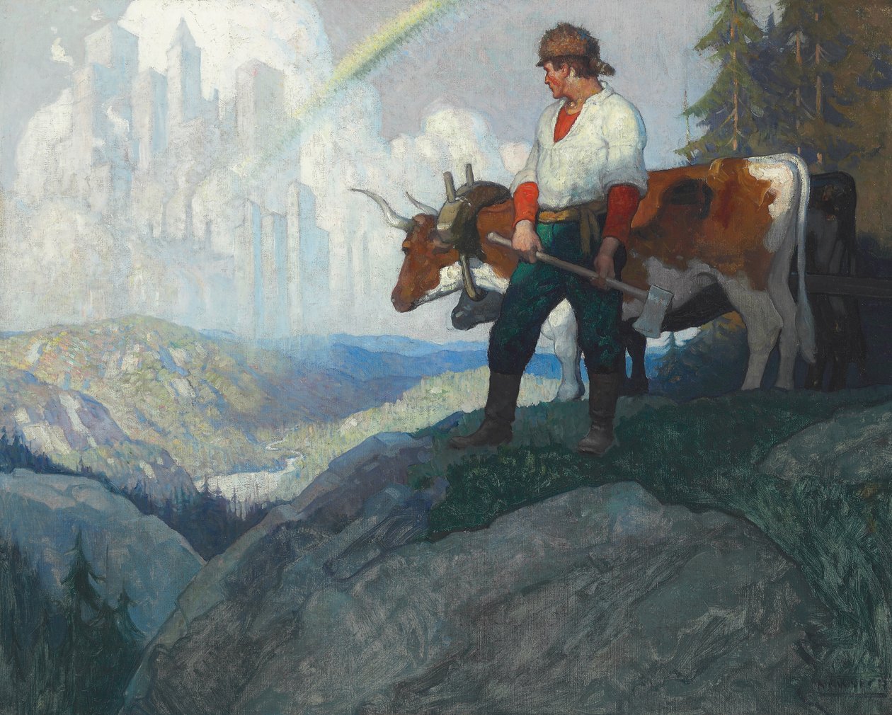 Az úttörő és a látomás, 1918 körül (olaj, vászon) alkotó: Newell Convers Wyeth