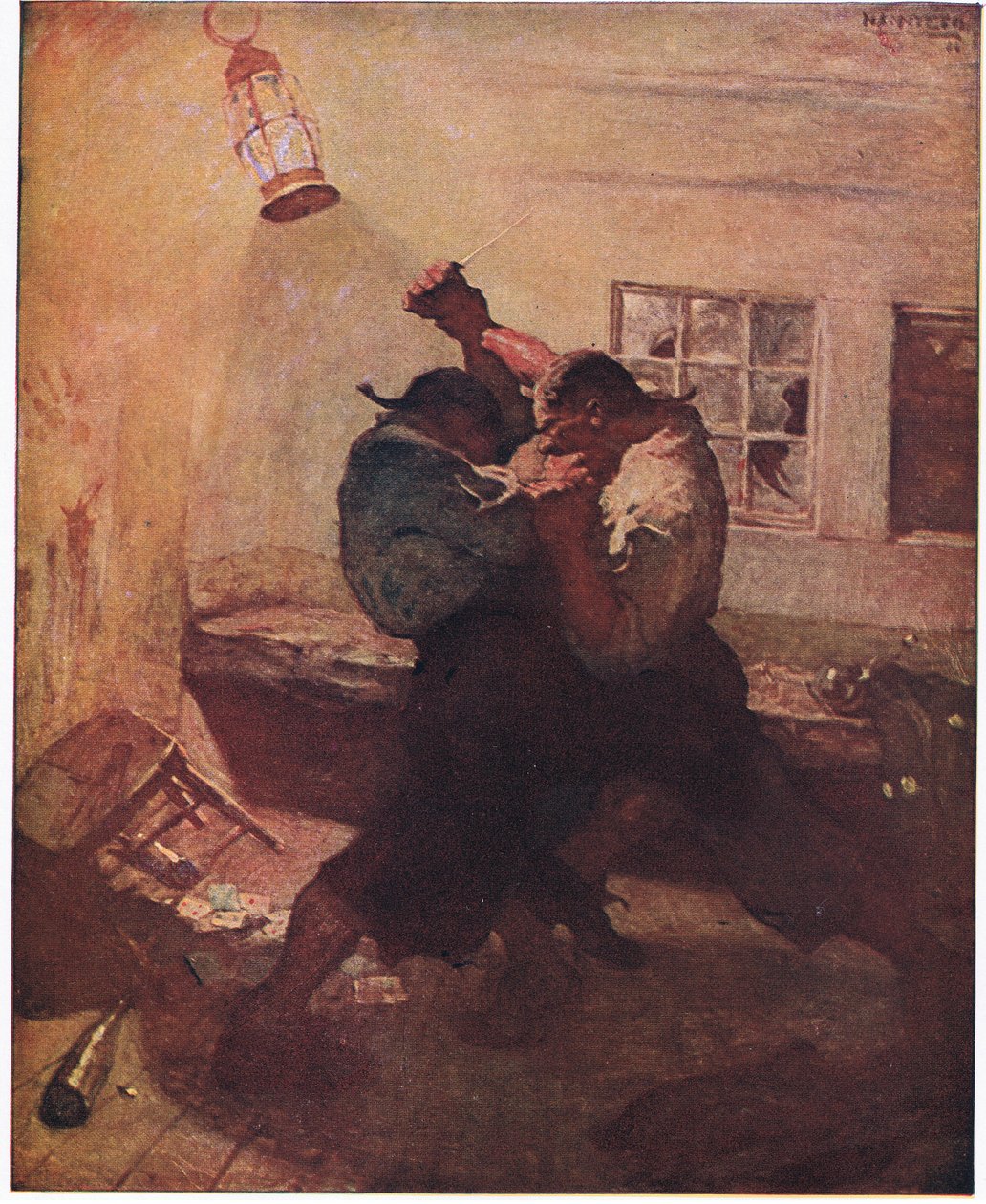 Harc a barlangban: megmutatta nekem Handst és társát egy halálos birkózásban alkotó: Newell Convers Wyeth