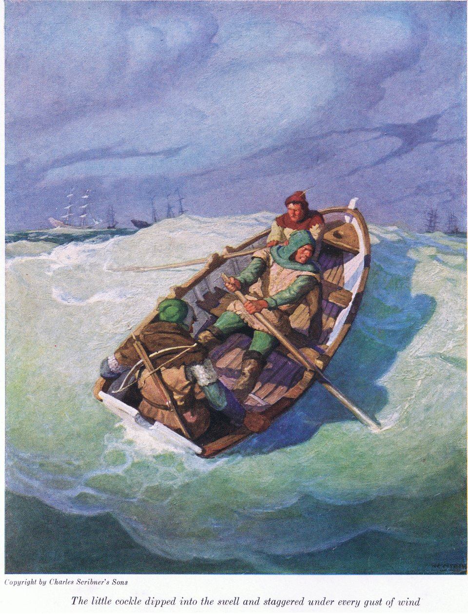 A kis kagyló belemerült a hullámzásba és megtántorodott minden széllökés alatt, 1916 alkotó: Newell Convers Wyeth