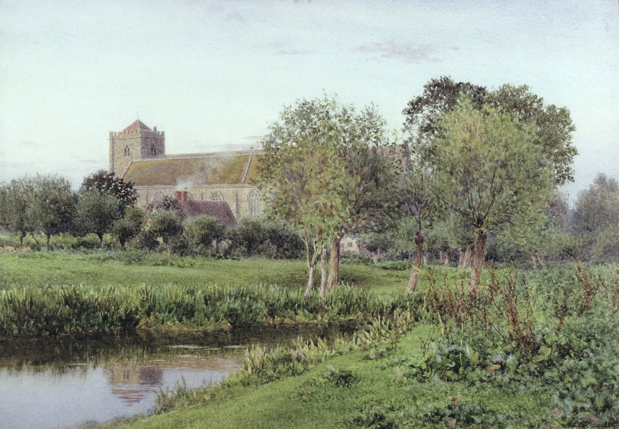 Dorchester Abbey, Wallingford közelében, őszi este alkotó: Newton Bennett