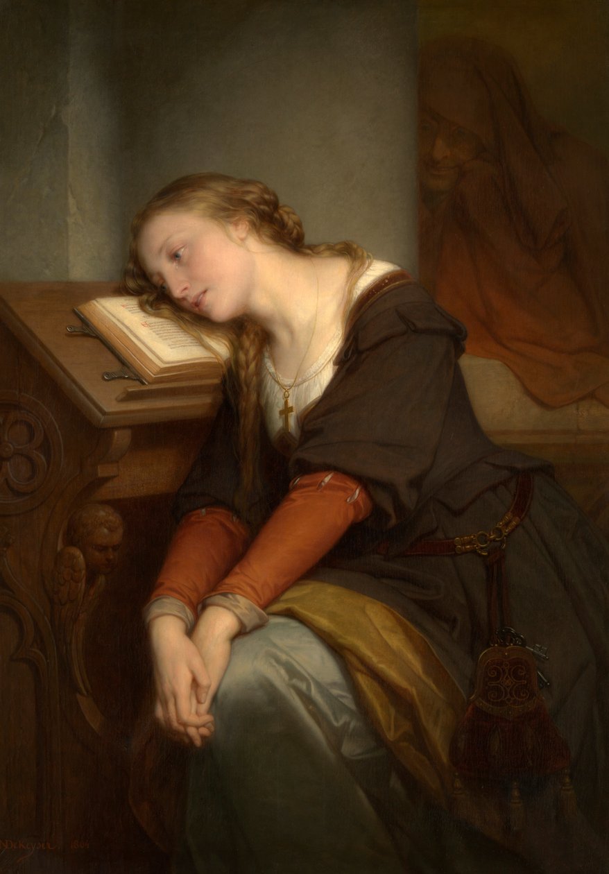 Margit a templomban (olaj, vászon) alkotó: Nicaise de Keyser