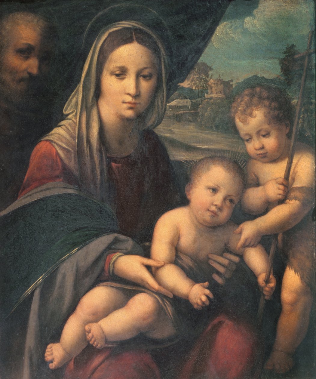 Madonna és gyermeke a fiatal Keresztelő Szent Jánossal (panel) alkotó: Niccolò Pisano