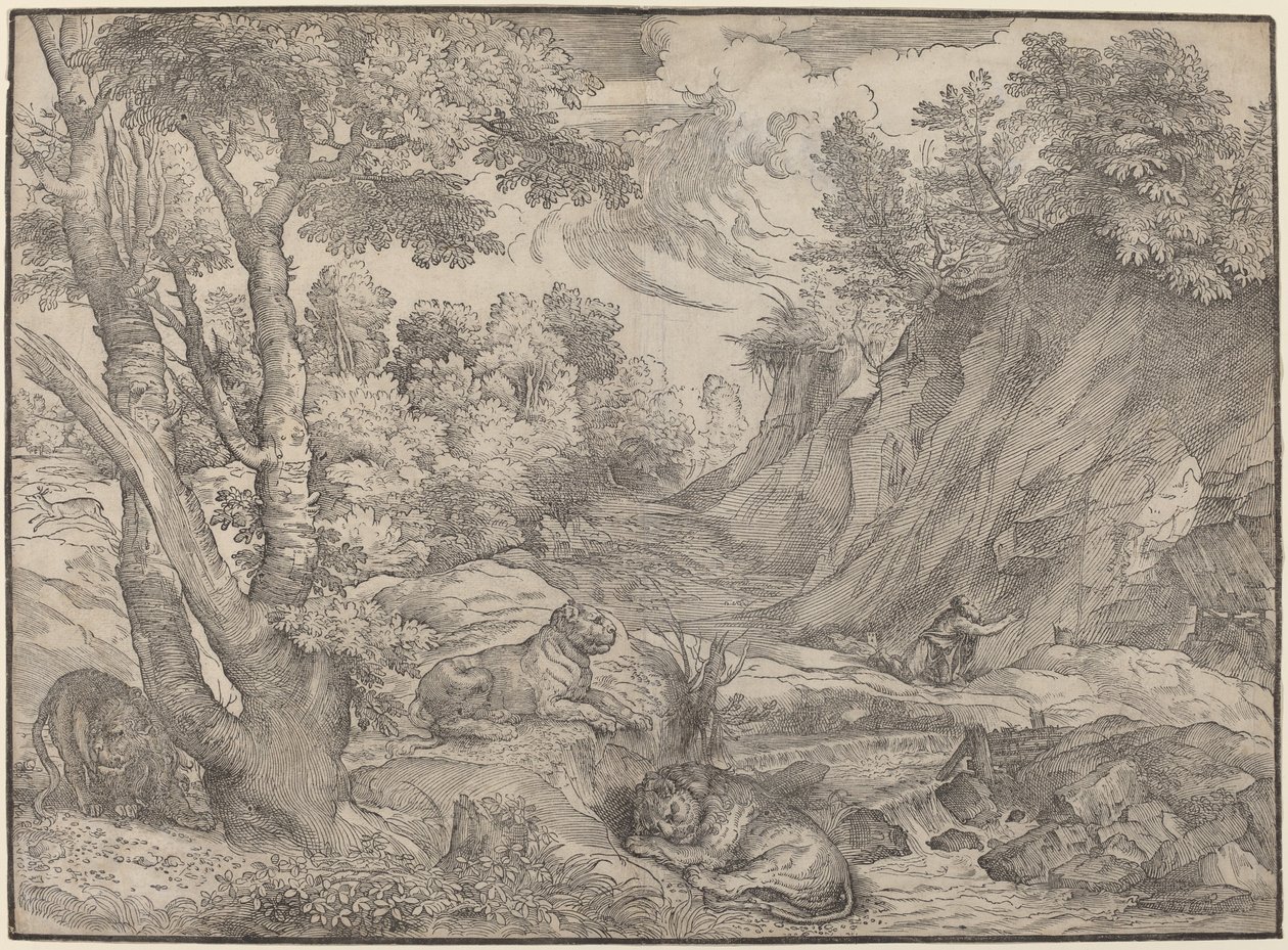 Szent Jeromos a vadonban alkotó: Niccolò Boldrini after Titian