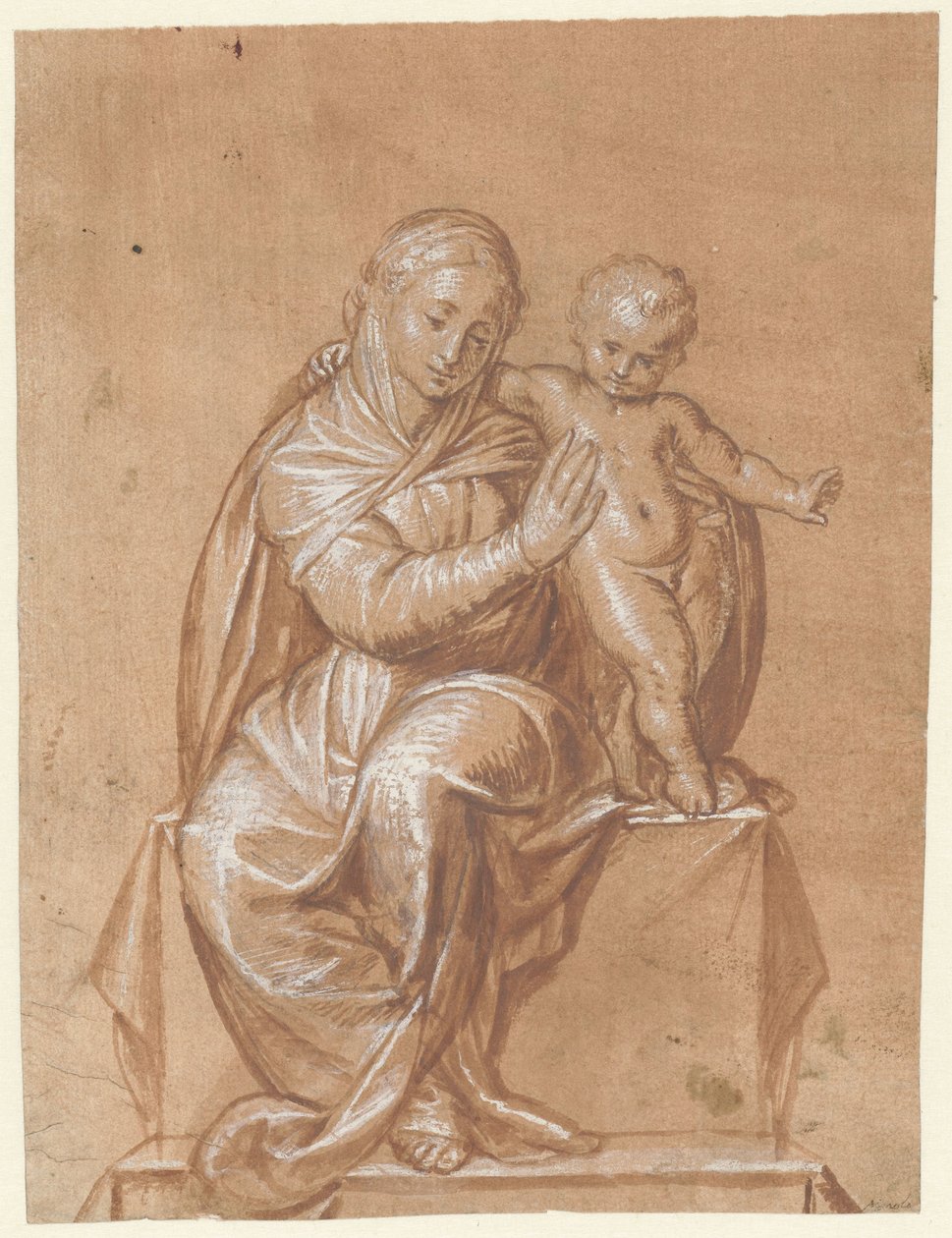 Ülő Madonna gyermekével alkotó: Niccolò Giolfino (I)