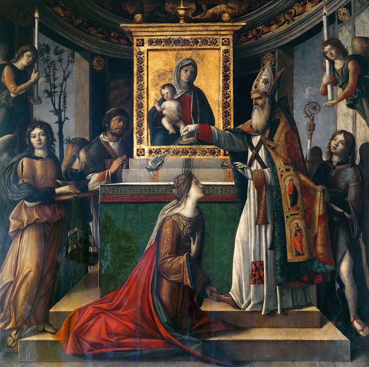 Szent János evangélista megjelenése Galla Placidia császárnőnek, kb. 1490-1510. alkotó: Niccolò Rondinelli