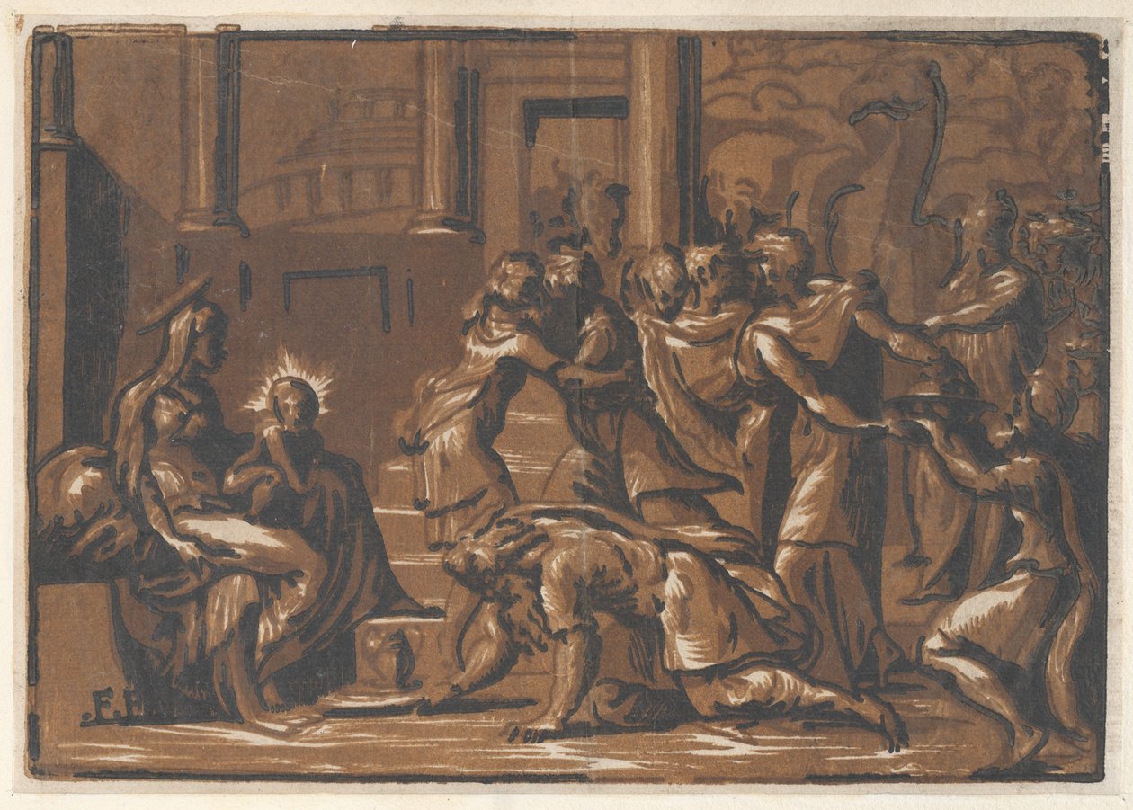 A mágusok imádása, 1540-50., 1540-50. alkotó: Niccolò Vicentino.