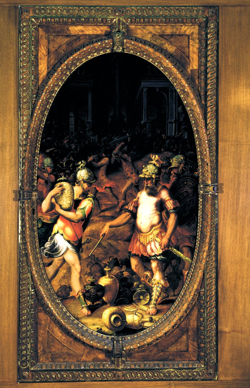Egy város kifosztása, 1572 (pala) alkotó: Niccolo Betti