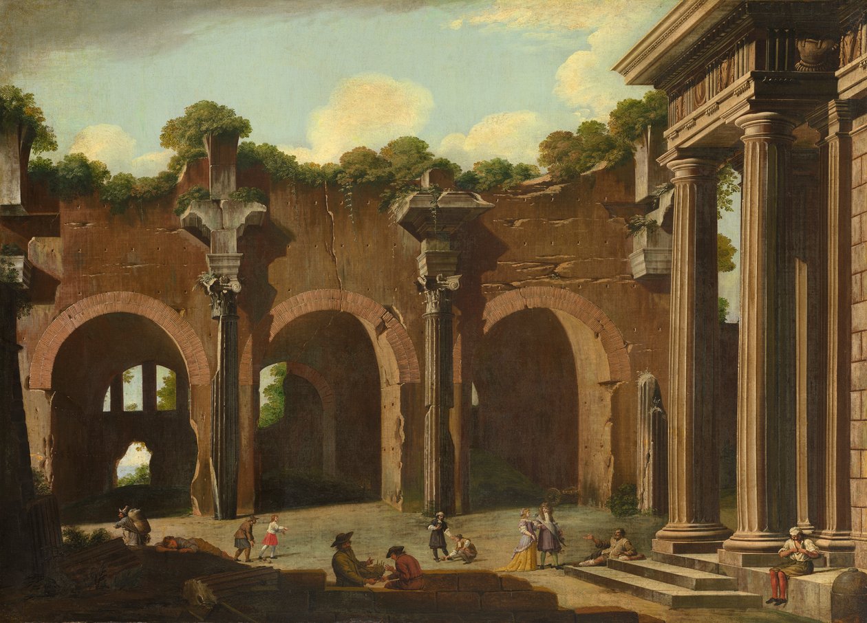 Konstantin-bazilika dór oszlopsorral, 1685-90 alkotó: Niccolo Codazzi