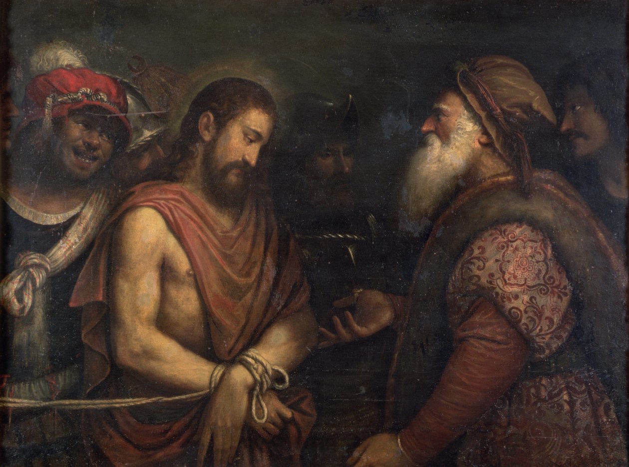 Krisztus Kajafás előtt alkotó: Niccolo Frangipane