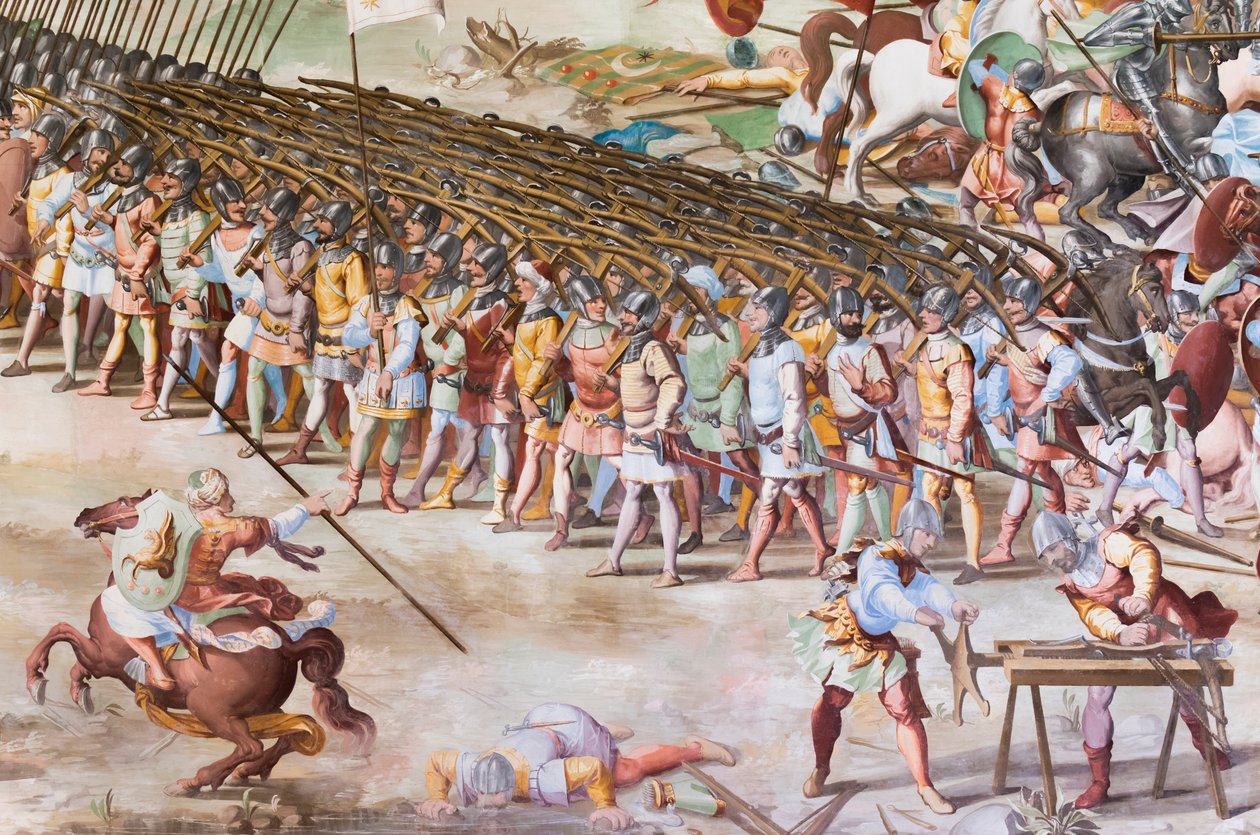 Részlet a freskóról az 1431-es la higueruela-i csata Csatacsarnokában alkotó: Niccolo Granello