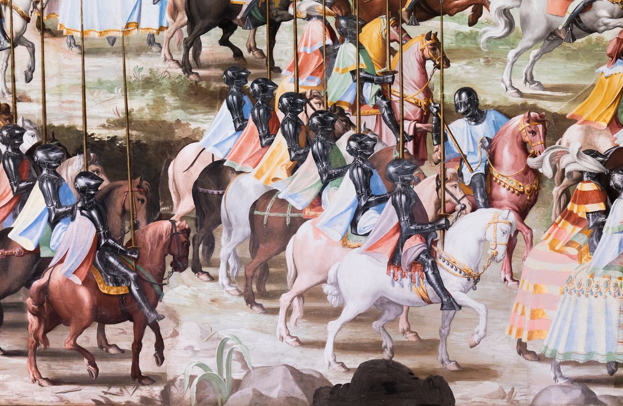 Részlet a freskóról az 1431-es la higueruela-i csata Csatacsarnokában alkotó: Niccolo Granello