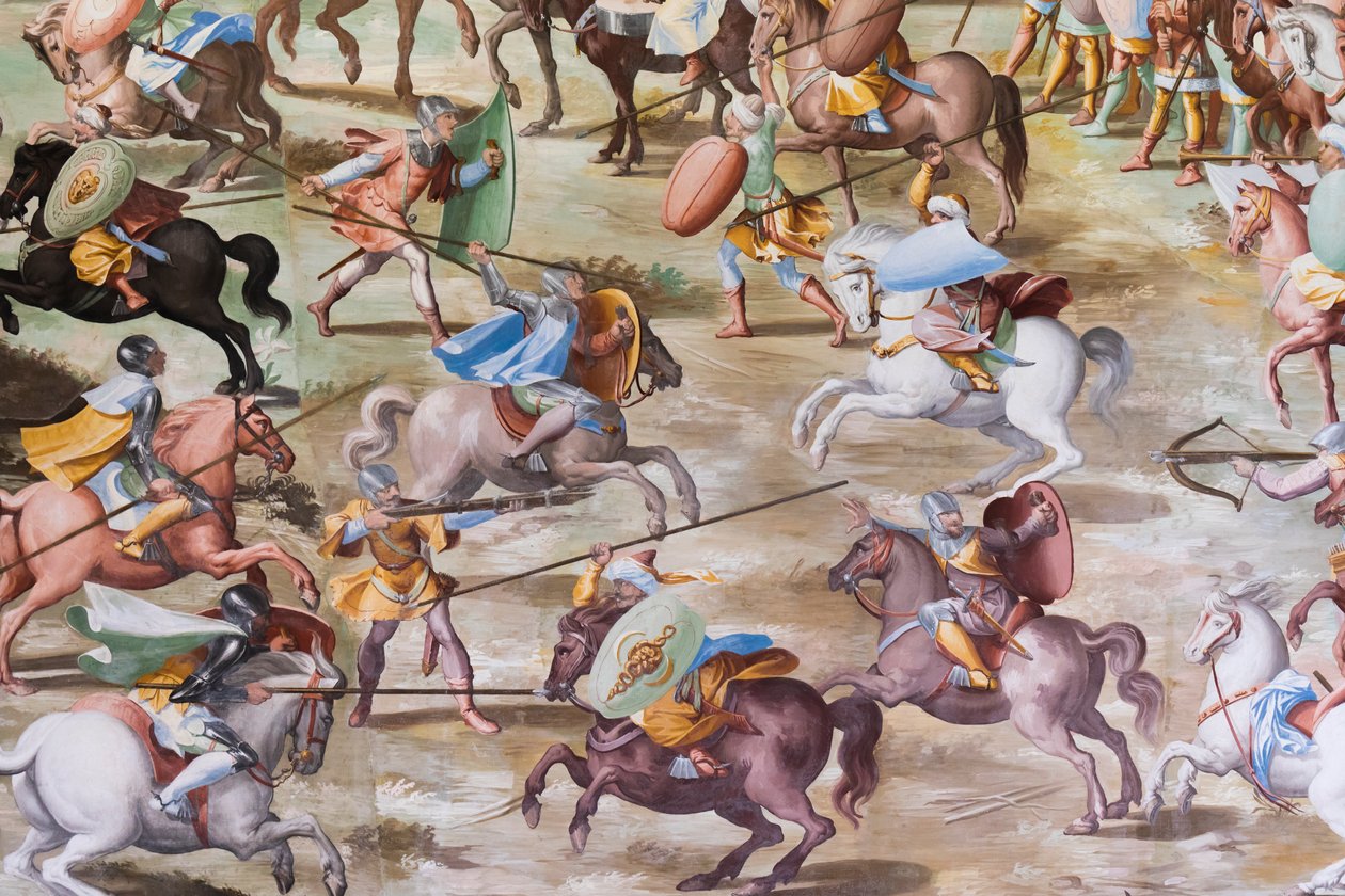 Részlet a freskóról az 1431-es la higueruela-i csata Csatacsarnokában alkotó: Niccolo Granello