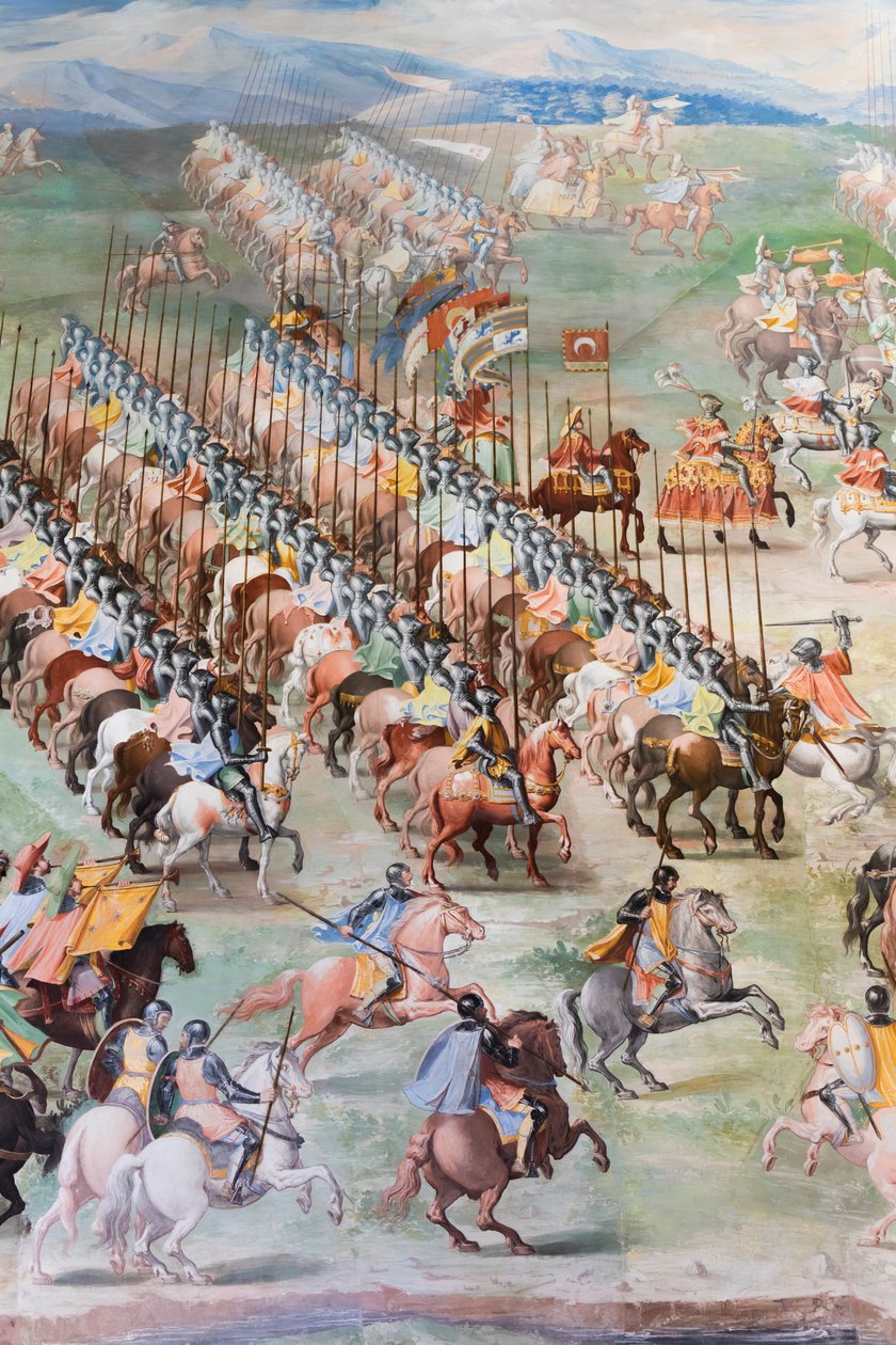 Részlet a freskóról az 1431-es la higueruela-i csata Csatacsarnokában alkotó: Niccolo Granello