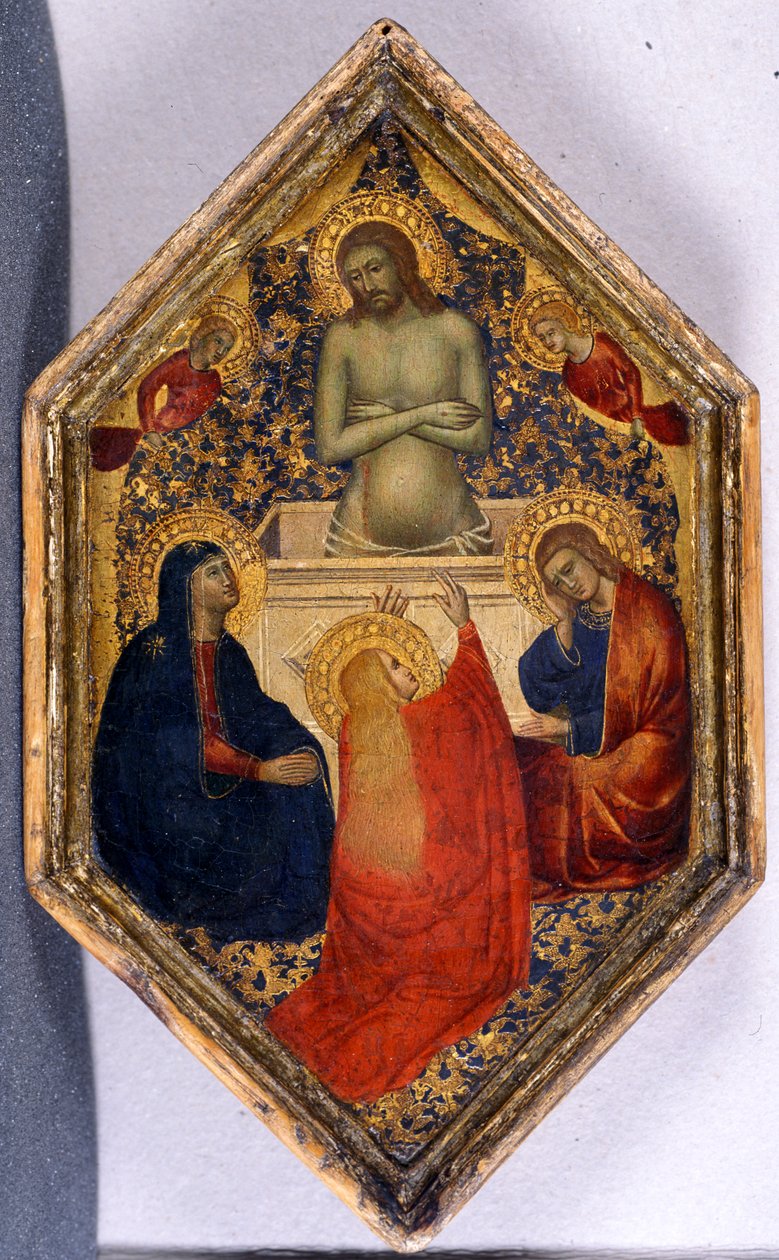 Krisztus, mint a fájdalmak embere Máriával, Jánossal és Mária Magdolnával (tempera fán) alkotó: Niccolò Pietro di Gerini